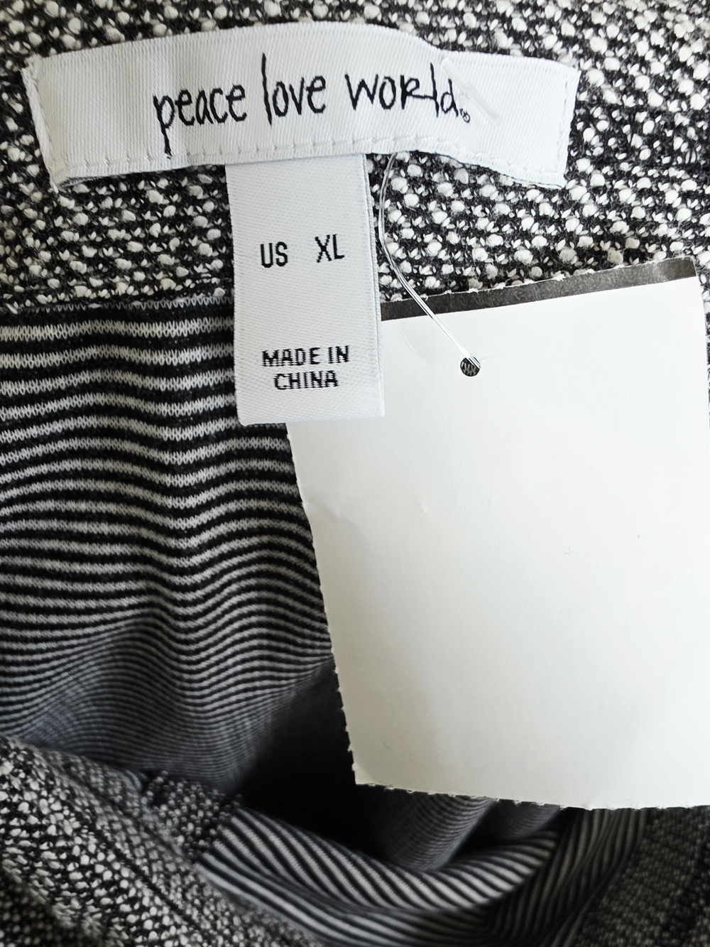 Peace Love World Gray & White Asymmetrical Knit Skirt - Picture 7 of 7